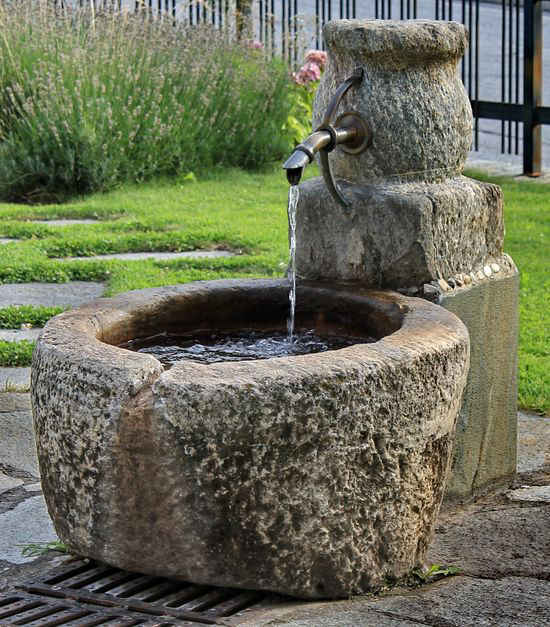 Small fountain in the garden